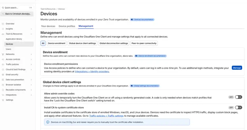 Device Enrollment rules under Teams & Devices
